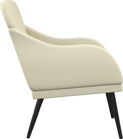 vidaXL Πολυθρόνα Κρεμ 63x76x80 εκ. από Συνθετικό Δέρμα