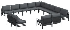 vidaXL Σετ Καναπέ Κήπου 13 pcs Ανθρακί Ατσάλι