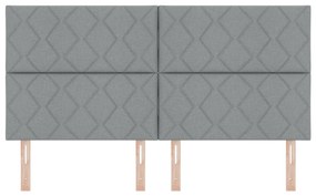 vidaXL LED Κεφαλάρι Σχεδιασμού Διαμαντομπλοκ Ανοιχτό Γκρι 180 εκ Ταπετσαρία