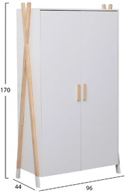 ΝΤΟΥΛΑΠΑ ΠΑΙΔΙΚH PASCHAL HM2494.03 ΛΕΥΚΗ ΜΕΛΑΜΙΝΗ-ΠΟΔΙΑ ΞΥΛΟ ΠΕΥΚΟΥ 96x44x170Υεκ.
