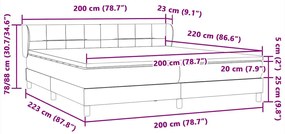 BOX SPRING ΚΡΕΒΑΤΙ ΜΕ ΣΤΡΩΜΑΤΑ ΣΚΟΥΡΟ ΜΠΛΕ 200X220 CM ΒΕΛΟΥΔΙΝΟ 3317587