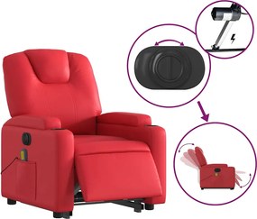 vidaXL Πολυθρόνα Μασάζ Ηλεκ.Ανακλινόμενη με Ανύψωση απόΣυνθετικό Δέρμα