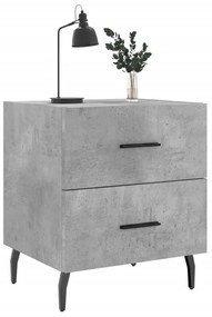 vidaXL Κομοδίνο Γκρι Σκυροδ. 40 x 35 x 47,5 εκ. από Επεξεργασμένο Ξύλο