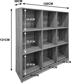 Βιβλιοθήκη Gridea pakoworld sonoma 119.5x30x121εκ