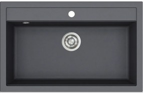Helika Quadro SQQ 103 Ένθετος Γρανιτένιος Νεροχύτης Μ79.5xΠ50.5cm Γραφίτης