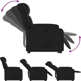 vidaXL Πολυθρόνα Ηλεκτρική Ανακλινόμενη με Ανύψωση Μαύρη Συνθ. Δέρμα