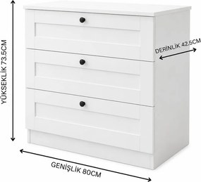 Συρταριέρα Λευκό FLONEGE 80x42.5x7.5