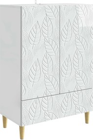 vidaXL Πλαϊνό γραφείο Γυαλιστερό Λευκό 66 x 34,5 x 95 εκ.