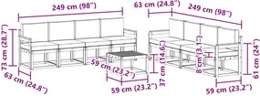 vidaXL Σειρά Καναπέ Εξωτερικού με μαξιλάρι 9 pcs Λευκό και Μπεζ