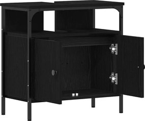 vidaXL Ντουλάπι Νιπτήρα Μπάνιου Μαύρο Δρυς 60x30x60 εκ. από Τεχνητό Ξύλο