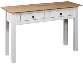 vidaXL Κονσόλα Τραπ. Λευκό 110x40x72 εκ Μασίφ Ξύλο Πεύκου Σειρά Panama