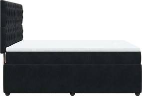 vidaXL Κρεβάτι Boxspring με Στρώμα Μαύρο 140x190 εκ. Βελούδινο