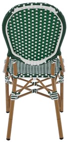 ΚΑΡΕΚΛΑ ΑΛΟΥΜΙΝΙΟΥ BAMBOO LOOK ΜΕ WICKER ΠΡΑΣΙΝΟ ΛΕΥΚΟ HM5792.01 47x55x98 εκ. - 0610300 - HM5792.01