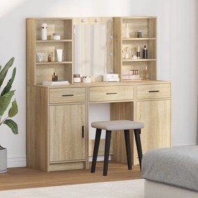 vidaXL Σετ Τραπέζι Μακιγιάζ 3 Τεμαχίων Σονομα Επεξεργασμένο Ξύλο