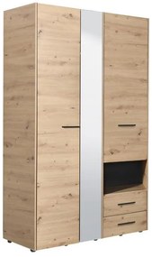 Ντουλάπα Leon με Καθρέφτη 3K2FO Artisan Oak 127.5x55x205.5 εκ. 127.5x55x205.5 εκ.