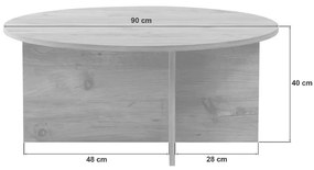 Τραπεζάκι σαλονιού Soleil Megapap χρώμα sapphire oak Ø90x40εκ.