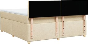vidaXL Κρεβάτι Boxspring με Στρώμα Κρεμ 180x200 εκ. Υφασμάτινο