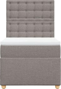 vidaXL Κρεβάτι Boxspring με Στρώμα Taupe 80x200 εκ. Υφασμάτινο