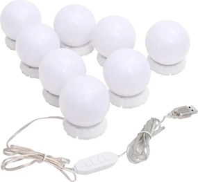 vidaXL Φωτιστικά Καθρέφτη με 8 LED Λάμπες Θερμό και Ψυχρό Λευκό