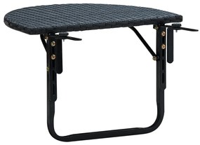 vidaXL Τραπέζι Μπαλκονιού Μαύρο 60 x 60 x 32 εκ. από Συνθετικό Ρατάν