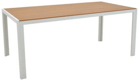 Τραπέζι Nares αλουμίνιο λευκό-plywood φυσικό 180x90x72.5εκ 180x90x72.5 εκ.