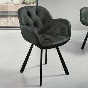 Καρέκλα Celia 66x65x85cm Anthracite-Black Capodarte