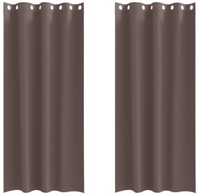 vidaXL Κουρτίνες 2 pcs Σκούρο καφέ Σκούρο καφέ Πολυεστέρας