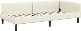vidaXL Κρεβάτι Γωνίας Κρεμ 90 x 200 cm Βελούδο