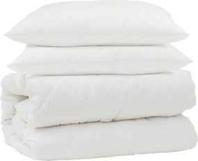 vidaXL Σετ Παπλωμάτων 3 pcs Λευκό Μικροΐνες και Φτερά Από Πούπουλο
