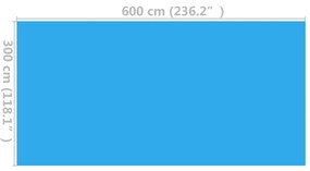 vidaXL Κάλυμμα Πισίνας Μπλε 600 x 300 εκ. από Πολυαιθυλένιο