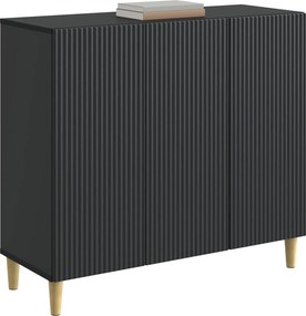 vidaXL Πλαϊνό γραφείο Μαύρο 89 x 34,5 x 80 εκ Επεξεργασμένο Ξύλο