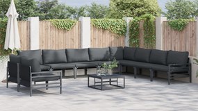 vidaXL Σετ Καναπέ Κήπου 11 pcs Ανθρακί Ατσάλι