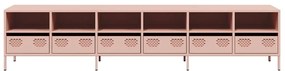 ντουλάπι τηλεόρασης vidaXL Ροζ 202x39x43,5 cm Ατσάλι ψυχρής έλασης