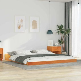 vidaXL Σκελετός Κρεβατιού Καφέ κεριού 200 x 200 cm Μασίφ ξύλο πεύκου