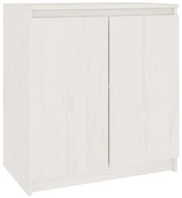 Βοηθητικό Ντουλάπι Λευκό 60 x 36 x 65 εκ. από Μασίφ Ξύλο Πεύκου - Λευκό