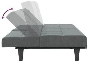 Καναπές Κρεβάτι με Ποτηροθήκες Σκούρο Γκρι Υφασμάτινος - Γκρι
