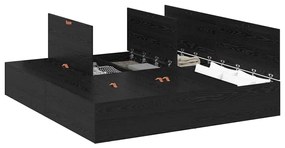vidaXL Σκελετός Κρεβατιού Μαύρη δρυς 200 x 180 x 31.5 εκ.