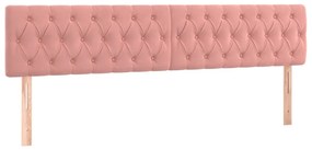 vidaXL Κεφαλάρι Κρεβατιού LED Ροζ 180x7x78/88 εκ. Βελούδινο