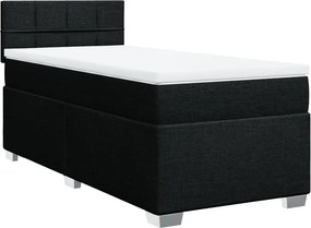 vidaXL Κρεβάτι Boxspring με Στρώμα Μαύρο 80 x 200 εκ. Υφασμάτινο