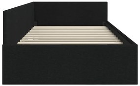 vidaXL Κρεβάτι Γωνίας Μαύρο 100 x 200 cm Ύφασμα και Έργο ξύλου