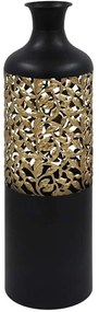 Βάζο 374-225-603 16x53cm Black-Gold Metal