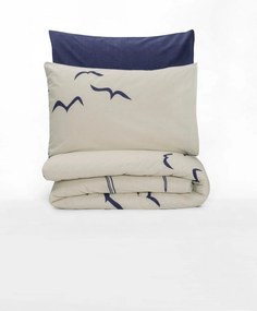 Ranforce Single Quilt Cover Set Larum - Dark Blue Dark Blue
White