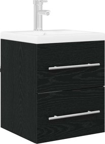 vidaXL Ντουλάπι νιπτήρα με συρτάρι Μαύρη Οξυά 38,5 x 41 x 48 εκ