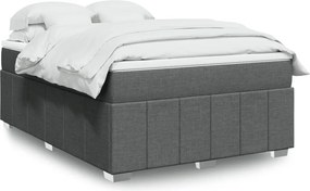 vidaXL Κρεβάτι Boxspring με Στρώμα Σκούρο Γκρι 140x190 εκ. Υφασμάτινο