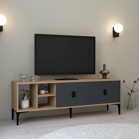 Έπιπλο Τηλεόρασης Sapphire Δρυς / Ανθρακί DECLOS 150x35x18