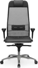 Καρέκλα γραφείου Samurai L1-2D Megapap εργονομική με ύφασμα TS Mesh και τεχνόδερμα χρώμα μαύρο 69x70x122/130εκ.