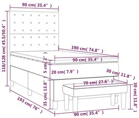 ΚΡΕΒΑΤΙ BOXSPRING ΜΕ ΣΤΡΩΜΑ ΜΑΥΡΟ 90X190 ΕΚ.ΥΦΑΣΜΑΤΙΝΟ 3137439