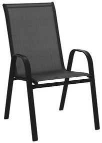 Armchair Calan metal black-textilene black 55x75x90cm 55x75x90 εκ.