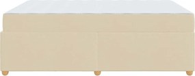 vidaXL Σκελετός Κρεβατιού με στρώμα Κρεμ 160 x 200 cm ύφασμα