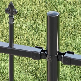 vidaXL Φράχτης Κήπου Γκρι 215 cm Ατσάλι με Επικάλυψη Πούδρας